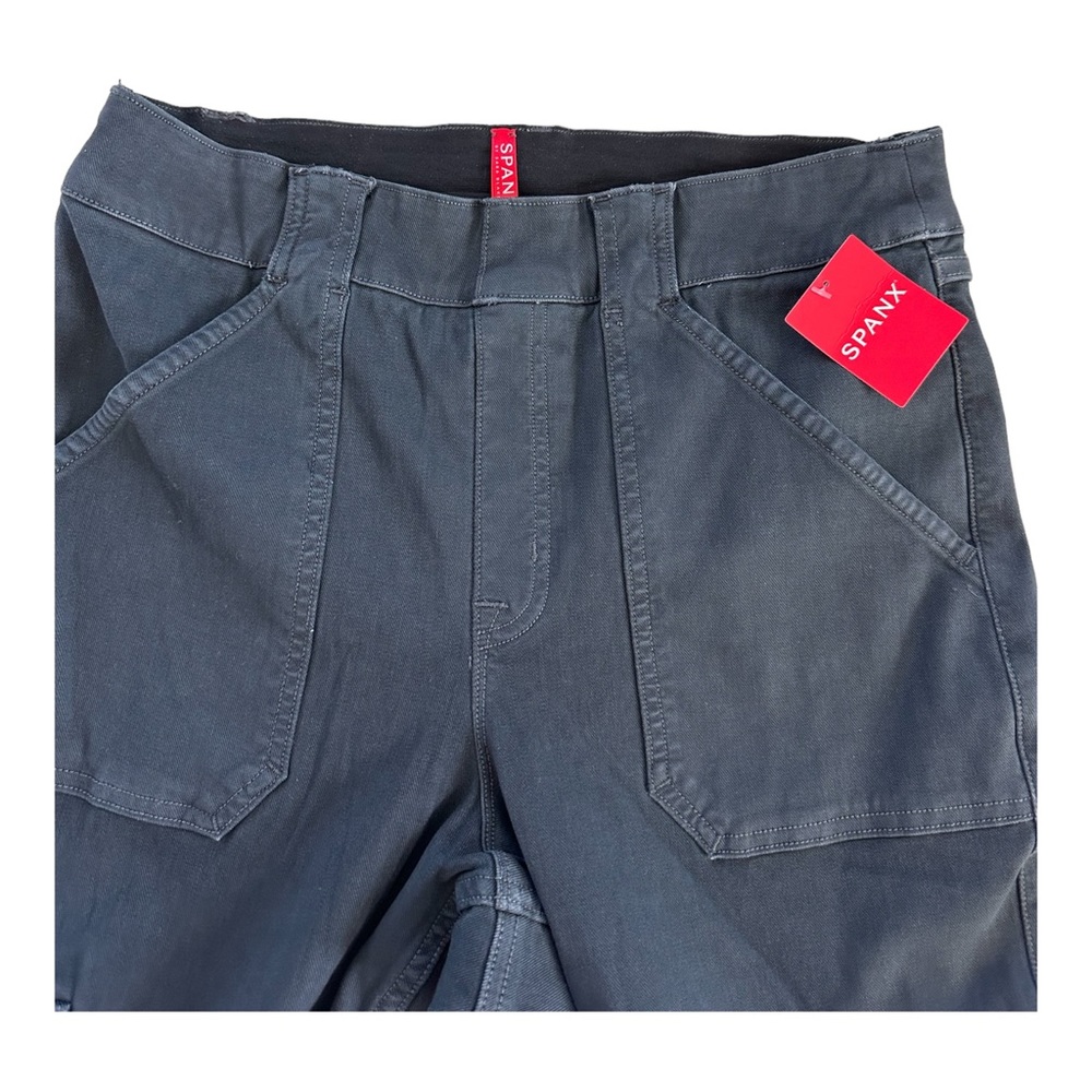 Spanx Stretch Twill Ankle Cargo Women's Pants Washed Black Size L,M - Picture 6 of 7